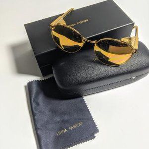 Sold out new Linda Farrow gold snakeskin sunglass